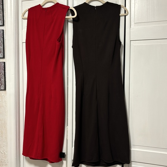 Lauren Ralph Lauren, 2 identical style dresses size S. One deep red, one brown - Picture 6 of 8